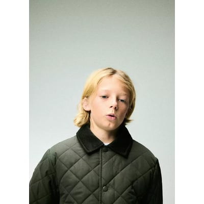 Quilted jacket with corduroy collar MANGO KIDS