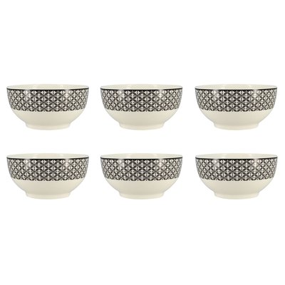 Lot de 6 bols en porcelaine 50cl, GRAPHIK NOVASTYL