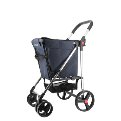 BB BASKET - Chariot de course - 4 roues - Bleu marine - Robuste et maniable, structure légère et grande capacité - Parfait pour le marché, les courses ROLSER