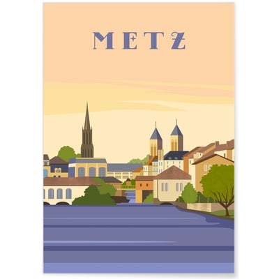 Poster ville Metz 2 L'AFFICHERIE