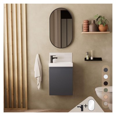 Meuble lave-mains + miroir + robinet LISA MOB IN