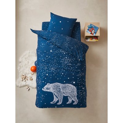 Parure housse de couette détails phosphorescents + taie d'oreiller enfant OURS POLAIRE Oeko-Tex® VERTBAUDET