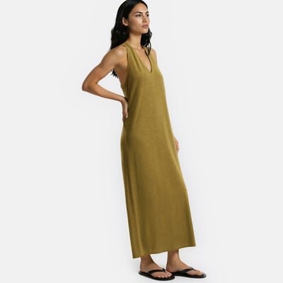 Robe longue sans manches en lin et viscose LA REDOUTE COLLECTIONS