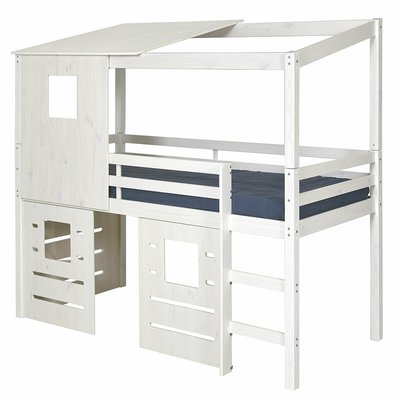 Pack lit cabane mi-hauteur avec matelas Bois massif  ALMA AKITEN RETAIL