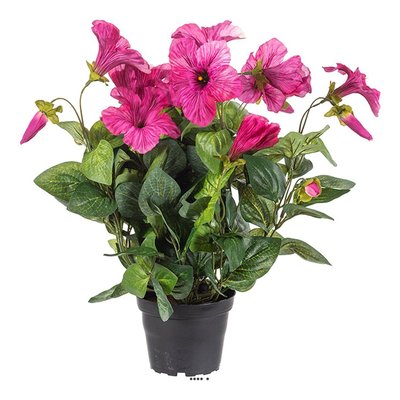 Petunia artificiel en pot H 38 cm 20 fleurs ARTIFICIELLES