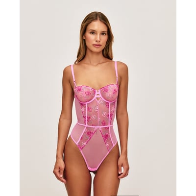 Body en mesh et broderies fleuries NOLITAIZ UNDIZ