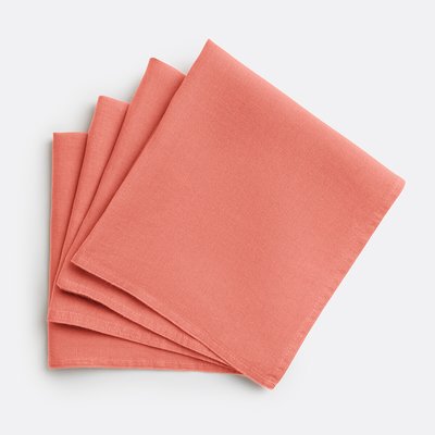 Lot de 4 serviettes de table lin lavé Victorine LA REDOUTE INTERIEURS