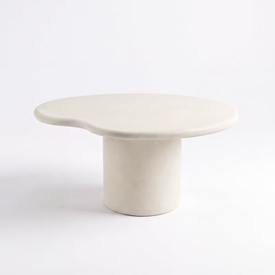 Table basse organique en fibre d'argile effet béton 87 cm - ANAFI MAISON PAVANE