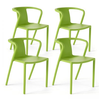 Lot de 4 fauteuils d'intérieur design en plastique, BERLIN OVIALA