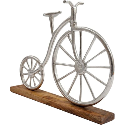 Velo vintage à poser en aluminium et manguier JARDINDECO