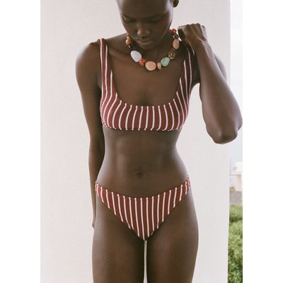 Haut bikini côtelé rayures MANGO