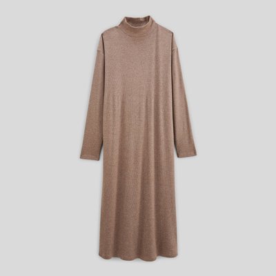 Chemise de nuit manches longues en maille côtelée MONOPRIX