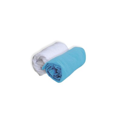 Lot 1 alèse + 1 drap housse 60x120 cm Turquoise DOMIVA