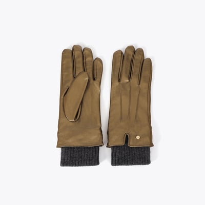 Gants effet cuir métallique à poignet tricoté LOLA CASADEMUNT