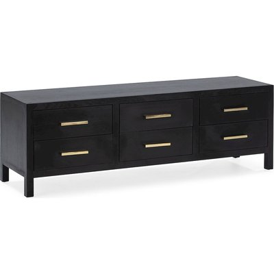 Meuble TV bois de cèdre  et métal doré design élégant RECOLLECTION
