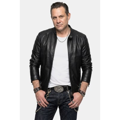 Veste motard en cuir nappa d'agneau haut JP1880