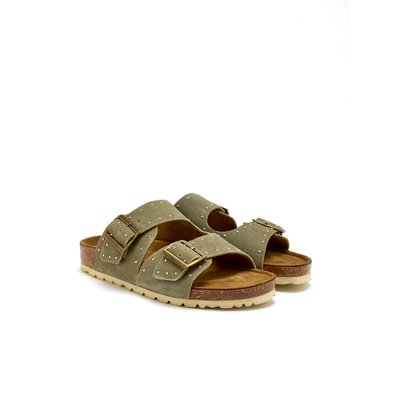 Mules à boucles cuir velours PEDICONFORT