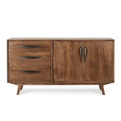 Buffet en bois de manguier vintage 2 portes et 3 tiroirs L150 - SHEILA HELLIN, DEPUIS 1862