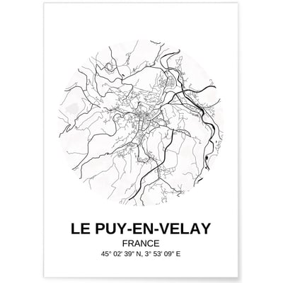 Affiche Carte Le Puy-en-Velay L'AFFICHERIE