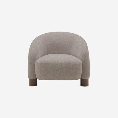 Fauteuil en tissu chenille et pieds en bois GALINA HABITAT