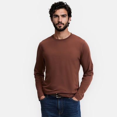 T-shirt col rond manches longues LA REDOUTE COLLECTIONS
