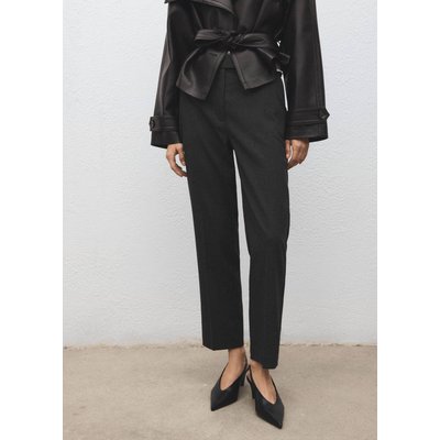 Pantalon slim crop à rayures pinstripe MANGO