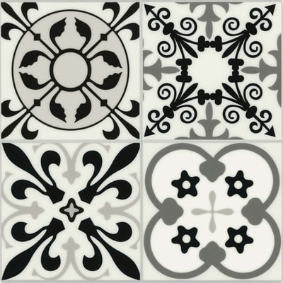 Crédence adhésive murale 3D motifs carreaux de ciment 4 pièces DOUCEUR D'INTÉRIEUR