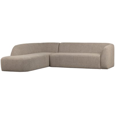 Canapé d'angle gauche en tissu velours SLOPING BEPUREHOME