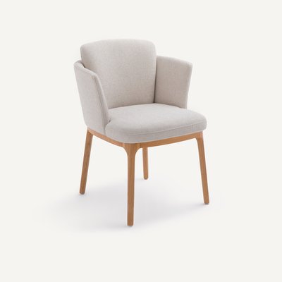Fauteuil de table chêne et tissu texturé, Jabote AM.PM