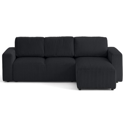 Canapé d'Angle Convertible en Velours grosses côtes 4 places - LIVY LISA DESIGN