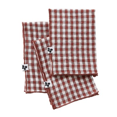 3 Serviettes de table en gaze de coton Vickie vichy EDEN