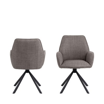 Lot de 2 fauteuils de table en tissu et métal - BARBACOU DRAWER