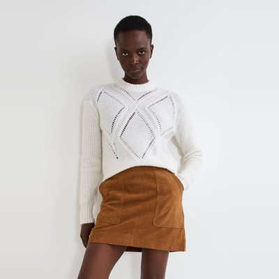 Jupe cuir camel La Redoute