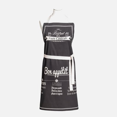 Tablier de cuisine imprimé coton BON APPÉTIT COUCKE