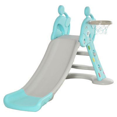 Toboggan enfant avec panier basket bleu et gris HOMCOM