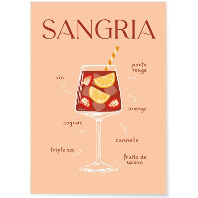 Affiche Cocktail Sangria 2 L'AFFICHERIE
