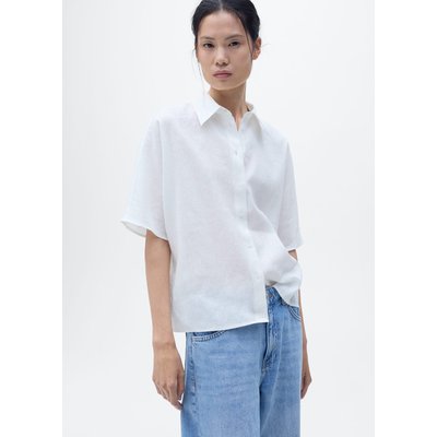 Chemise lin manches courtes MANGO