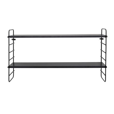 Étagère Murale en Métal et Bois Noir Minimaliste BLOOMINGVILLE