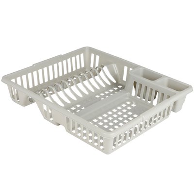 Égouttoir à vaisselle en plastique gris clair 47x39x10cm WADIGA
