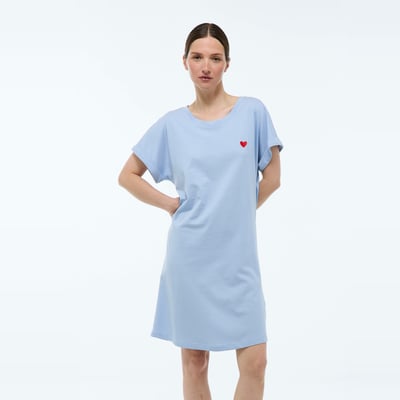 Chemise de nuit manches courtes rayée en coton BIO GOTS MONOPRIX