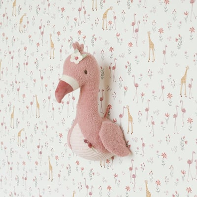 Papier peint fleuri pour enfant Bébé girafe LITTLE DUTCH