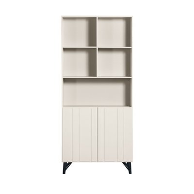 Buffet haut 2 portes, 5 niches en bois H200cm - MILLER WOOOD