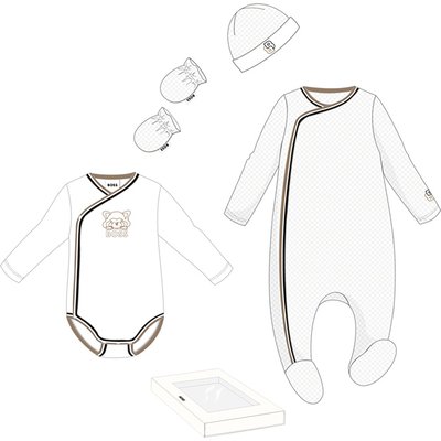 Ensemble pyjama, body, bonnet et mitaines BOSS KIDSWEAR