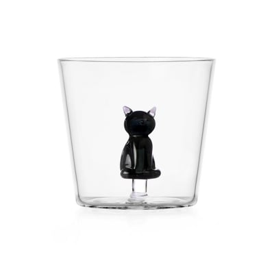 Verre à eau chat  TABBY CAT black cat ICHENDORF
