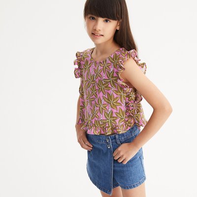 Blusa cropped stampata, senza maniche LA REDOUTE COLLECTIONS