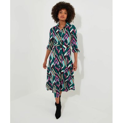 Vestido estampado estilo camisa, comprimento midi JOE BROWNS
