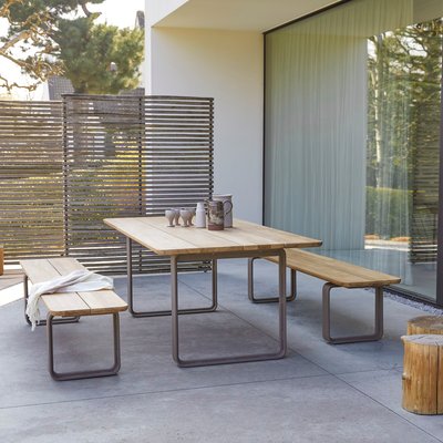 Ensemble de jardin en teck massif et aluminium 6 places HARPER TIKAMOON
