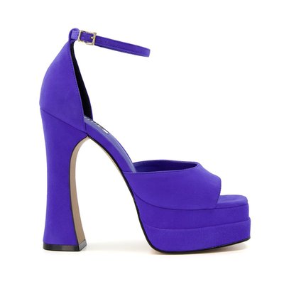 Sandales à plateforme en daim à talons évasés - MEGA DUNE LONDON
