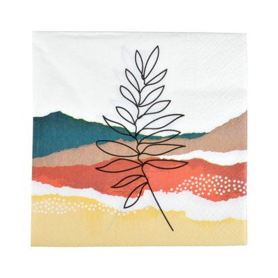 Lot de 20 serviettes en papier Fleurs abstraites DOUCEUR D'INTÉRIEUR