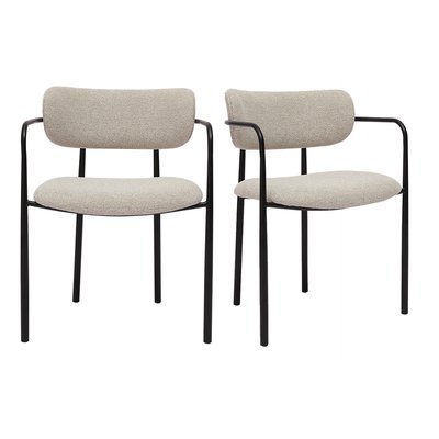 Chaises en tissu effet velours texturé terre brûlée et métal noir (lot de 2) SWIFT MILIBOO
